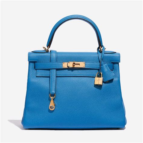 Hermès Kelly 28 Togo Blue Zanzibar 